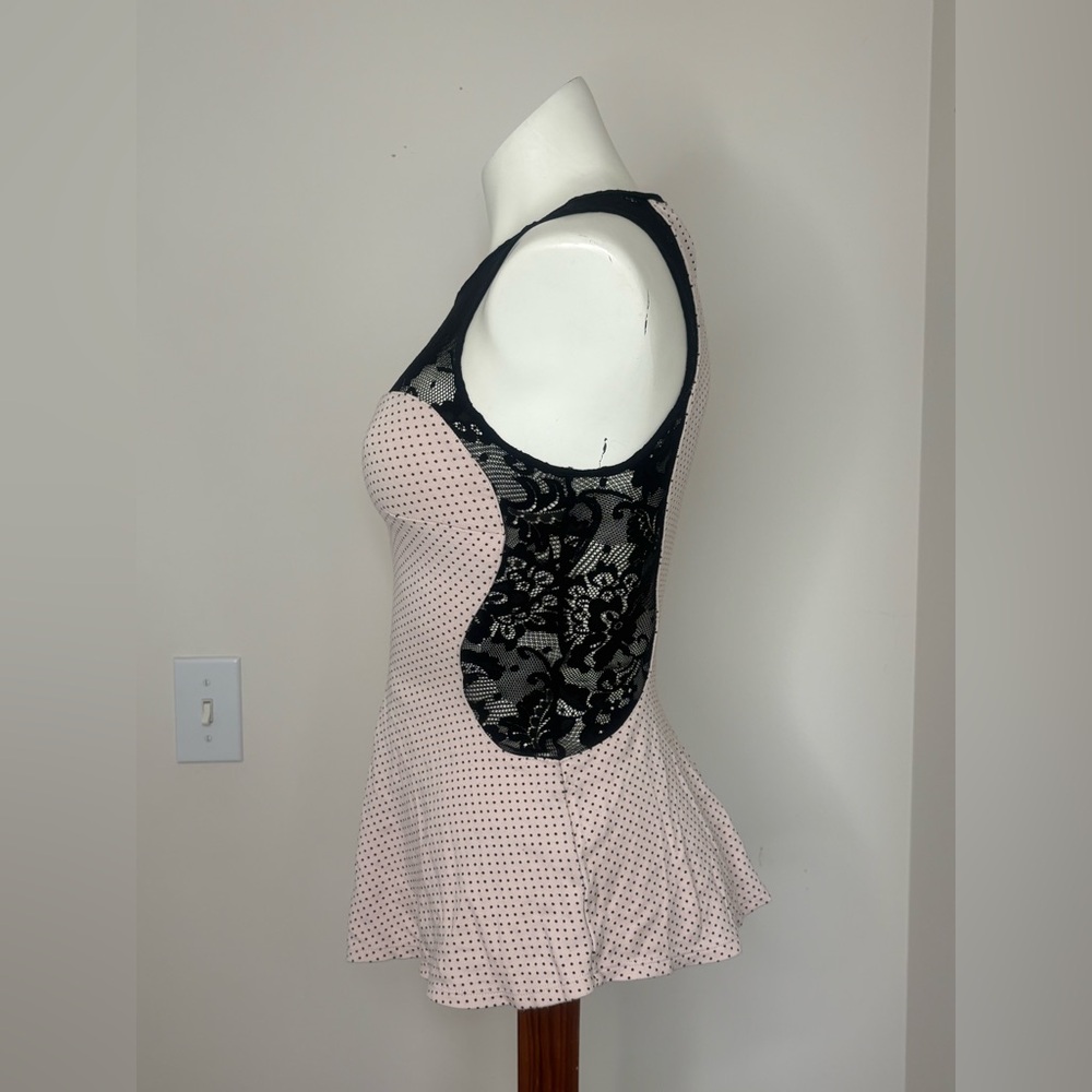 Guess Women's Sleeveless Top Pink Black XS Lace - Picture 3 of 6